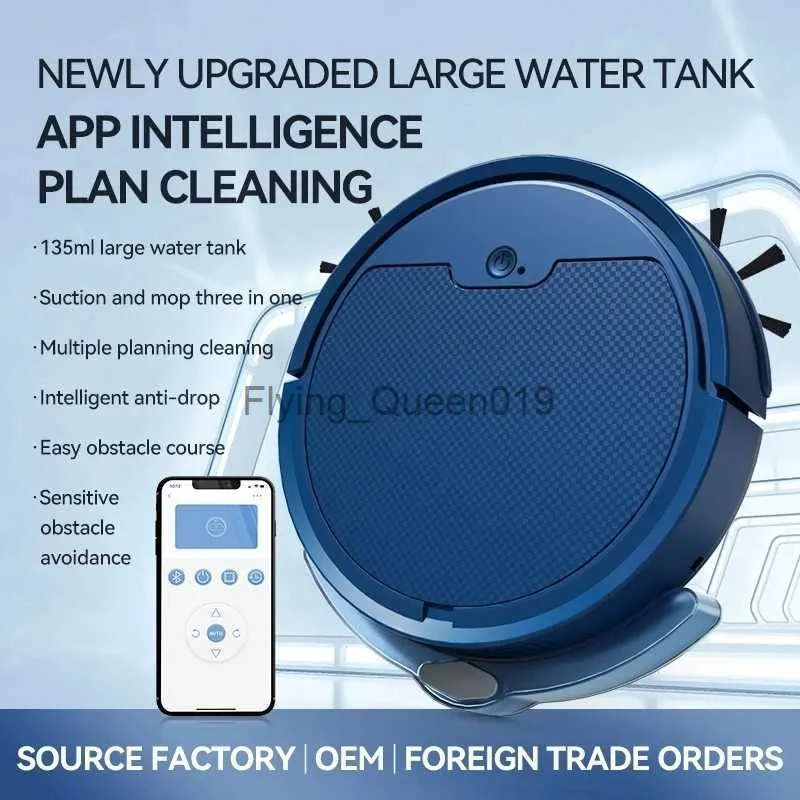 Dammsugare Ny dammsugare -app -fjärrkontroll Automatisk kontroll Svepande robot med vattentank svep och våt mopping dammsugning Muteyq230925