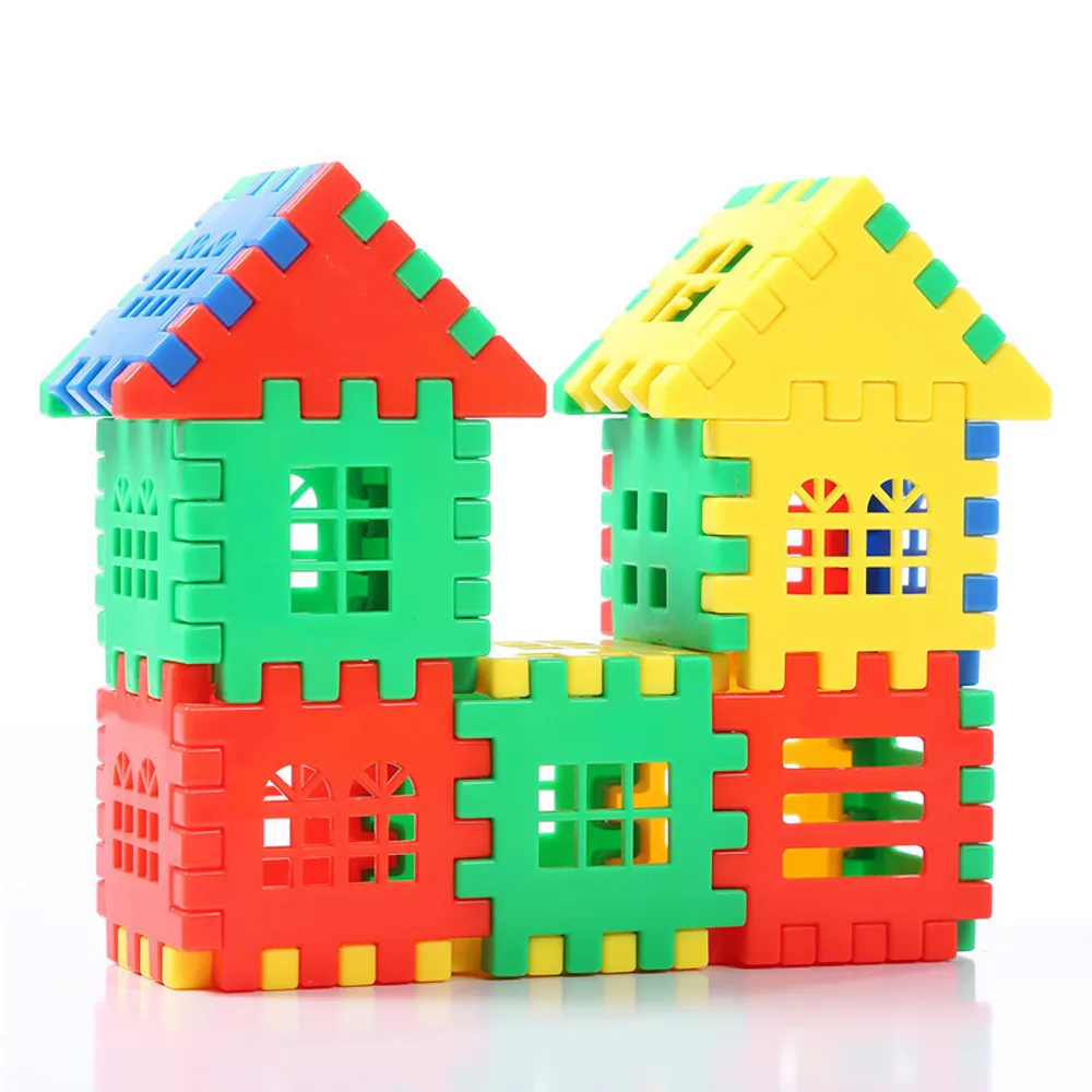 203Pcs/Set DIY Handmade Assembled House Blocks Puzzles Toys for 3-6 Years Girls Boys Kids Children's Educational Learning Games