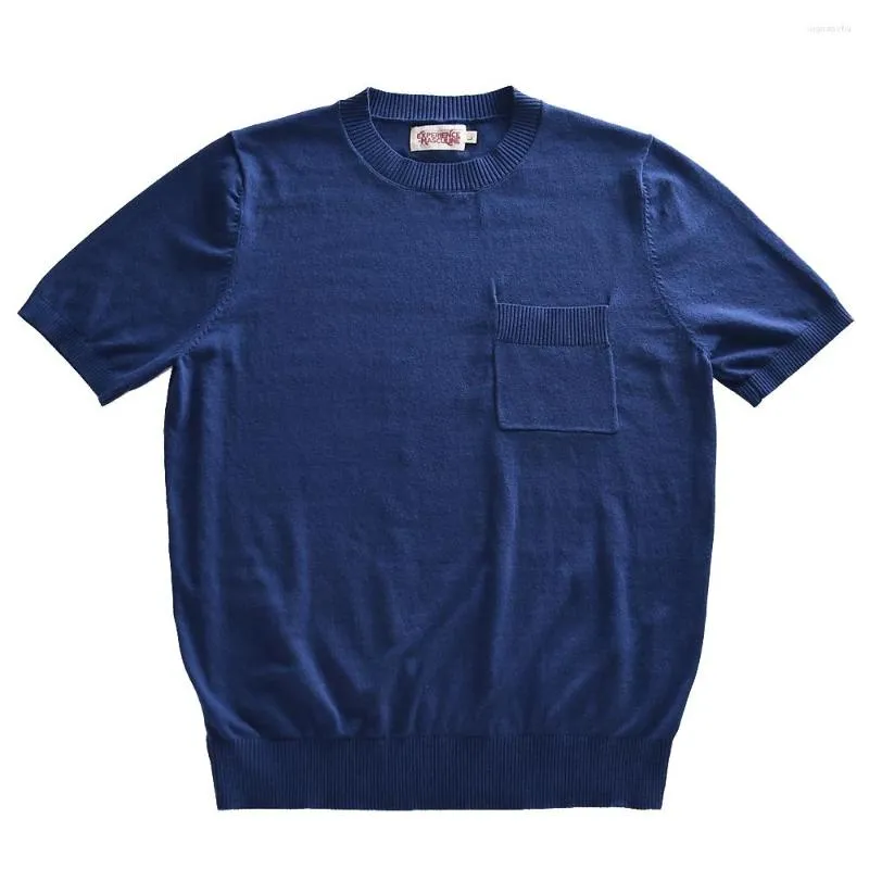 Men's T Shirts Knit T-shirt O-neck Short Sleeves Cotton Vintage Summer Elegent Tees