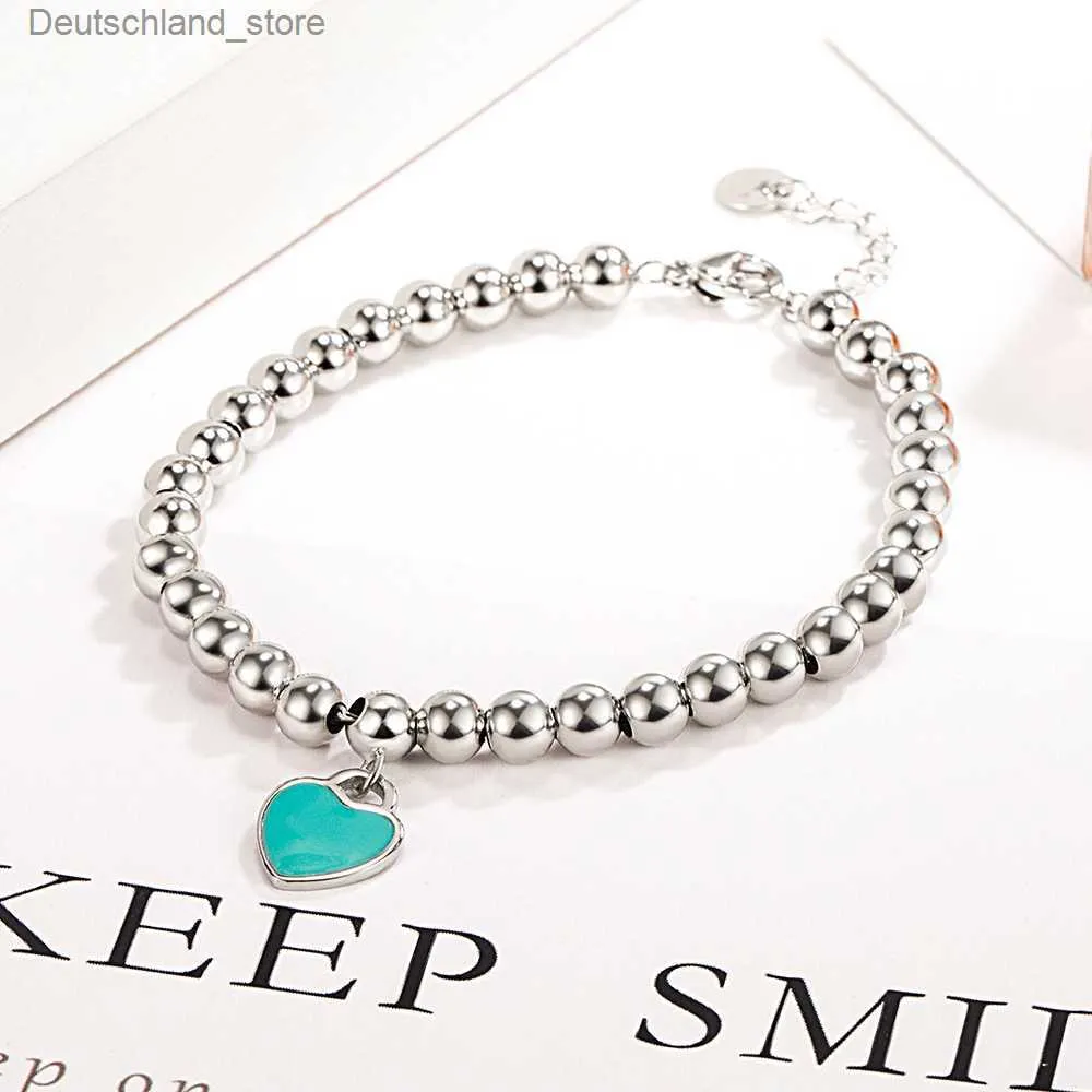 Pulseras con dijes 925 Plata esterlina Bola brillante Corazón Marca Pulsera para mujeres Accesorios de joyería de calidad de lujo Venta al por mayor Envío gratuito GaaBou Q230925