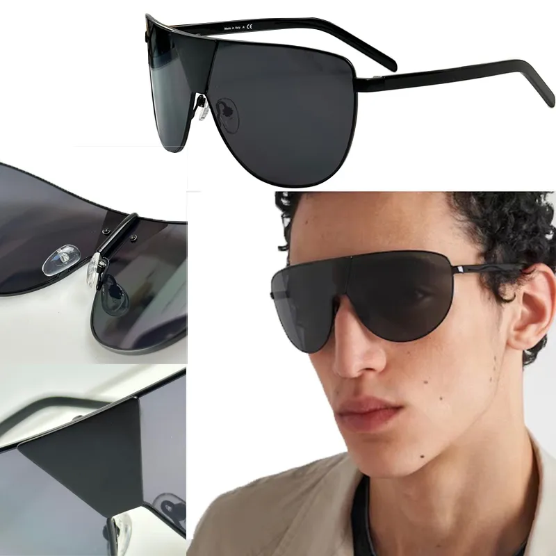 Lunettes de soleil pilote pour hommes de haute qualité au design personnalisé SPR69 jambes de miroir créatives en forme de vague surdimensionnées entrelacées de fibre de silicate de sodium et de métal