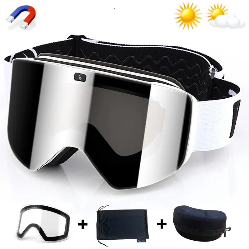 Outdoor Brillen Magnetische Lens Skibril Dubbellaags Gepolariseerde Skiën Anti Fog Snowboard Mannen Heldere Bril 230925