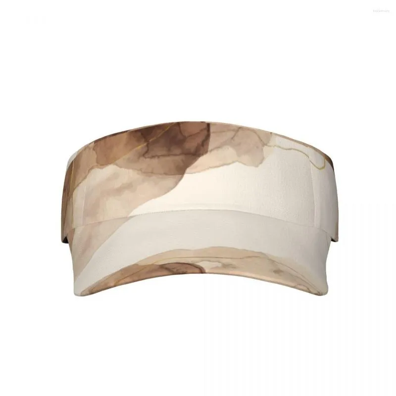 Berretti Marrone Fluido Acquerello Marmo Sport Cappelli con visiera parasole Chiusura a tocco Cappellini regolabili per esterno per uomo Donna