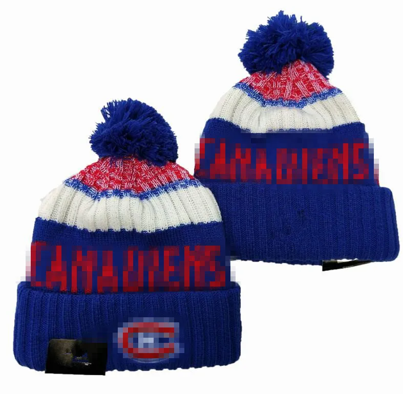 MONTRÉAL Mode CANADIENS Bonnet Tricoté Chapeaux Équipes Sportives Baseball Football Basket-Ball Bonnets Casquettes Femmes Hommes Pom Mode Hiver Top Casquettes Sport Tricot Chapeaux