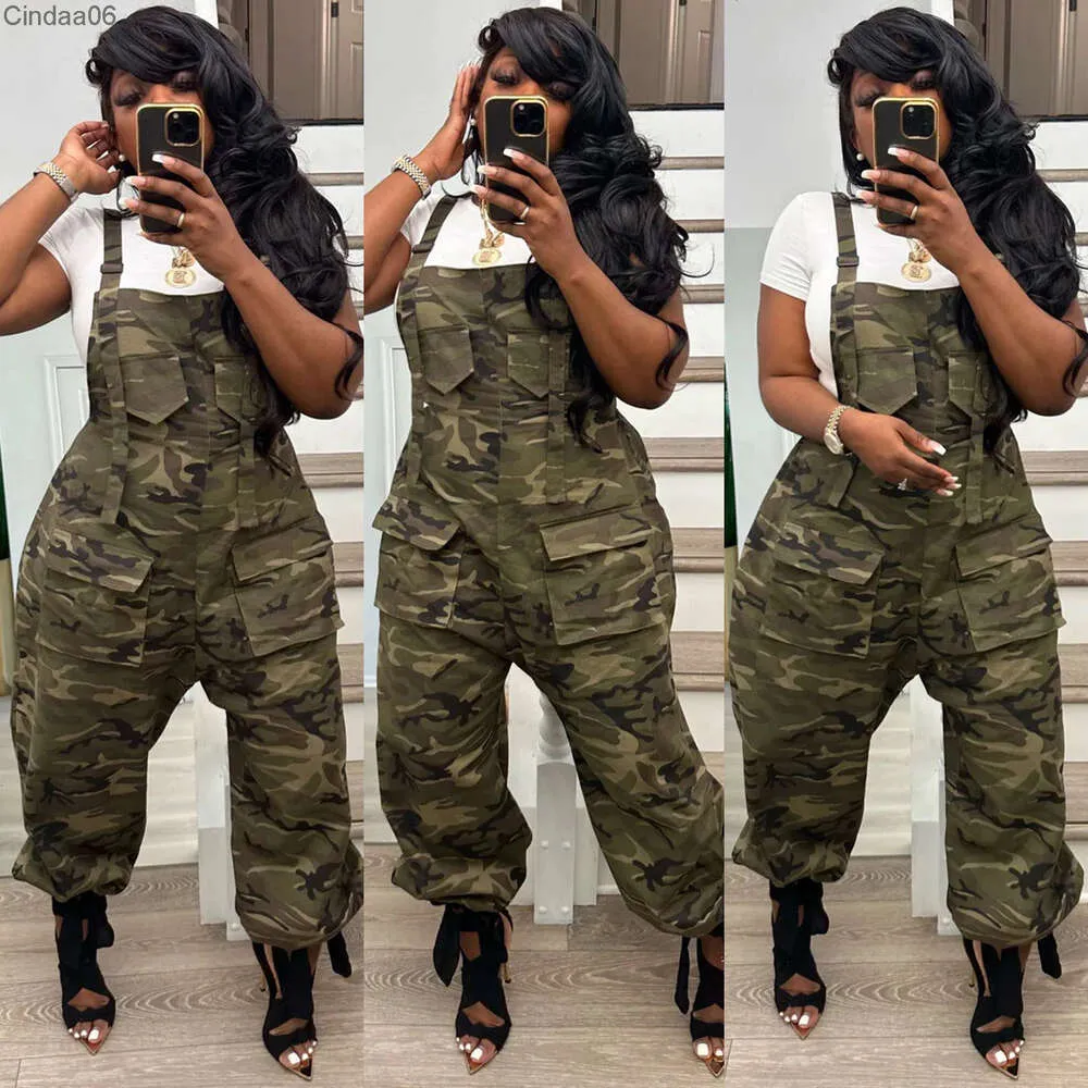 Pants Women Casual Women's Loose Camouflage Overalls Jumpsuit Cargo Pants Work Suit Bodysuit With Straps Trousers