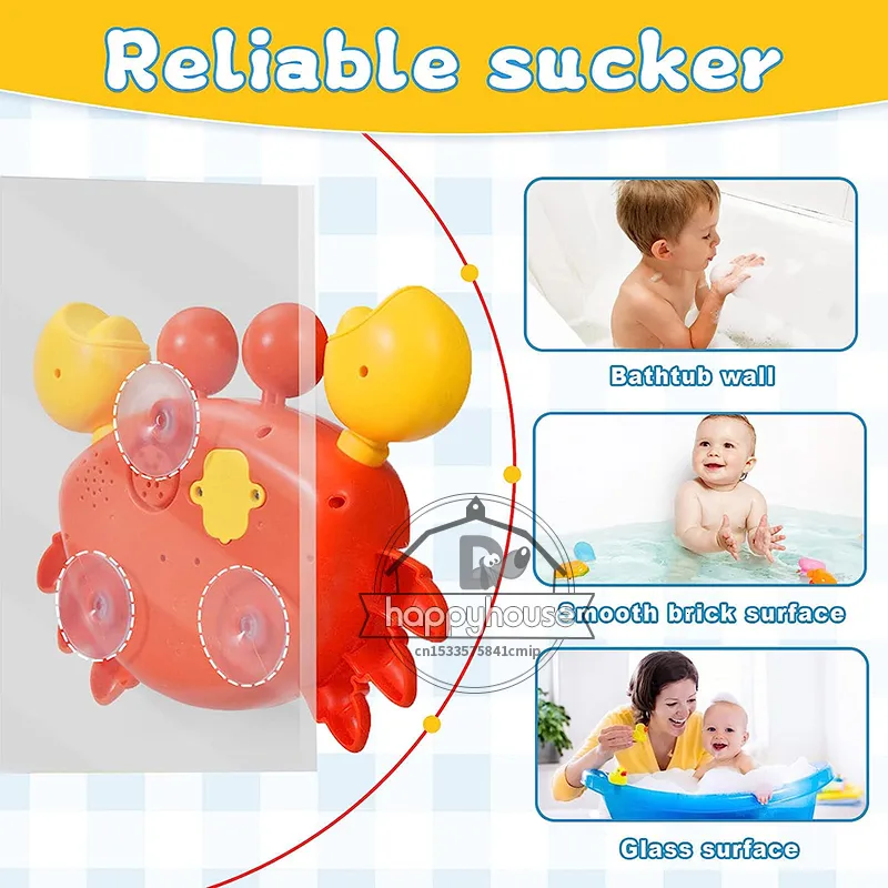 Juguetes de baño para bebés, máquina de burbujas, cangrejo, Rana, música,  juguete de baño para niños, bañera, jabón automático, juguete de baño para