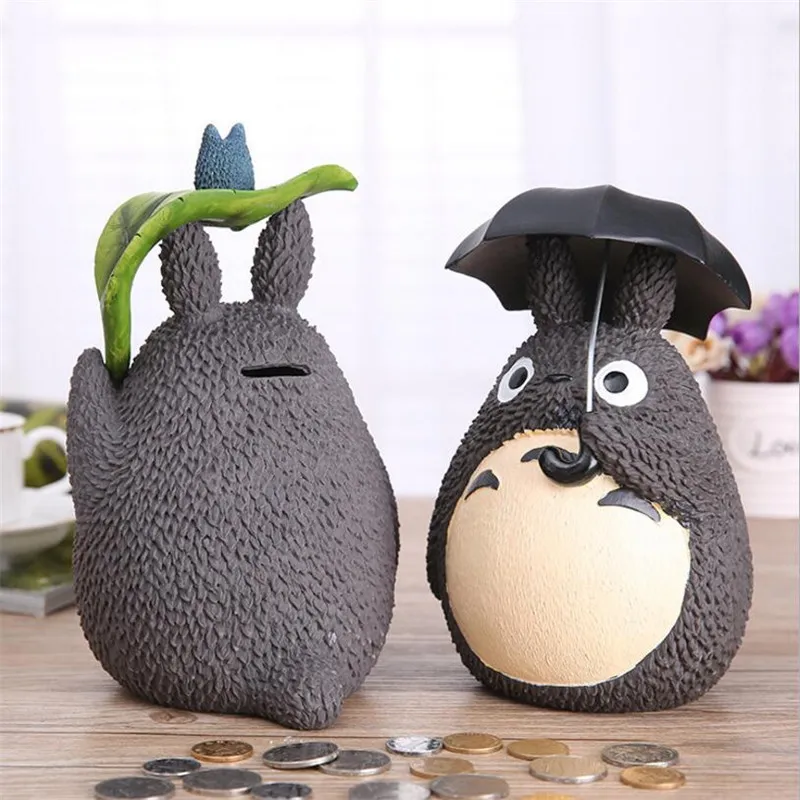 Kitchens Play Food Totoro Piggy Bank Resin Figurines Japanese Style Coin Money Box child Easter gift 230925