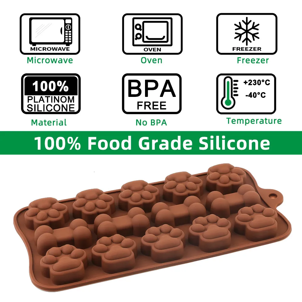 Baking Moulds Dog Footprint Silicone Chocolate Mold Cake Molds Bone Cookie  Cutter Fondant 3D DIY Cat Paw Candy Accessories 230923 From Dou08, $8.73