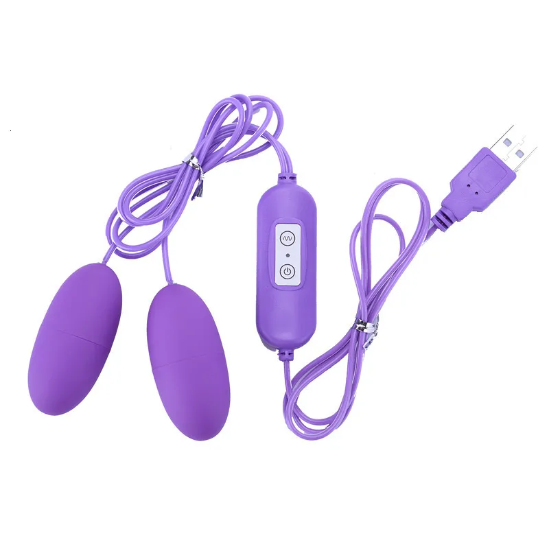 Vibrators USB Powered Double Egg Clitoris Anal Vagina Vibrator Vaginal Balls Erotic Goods Sexy Products Sex Toys for Woman Adults Two Shop 230925