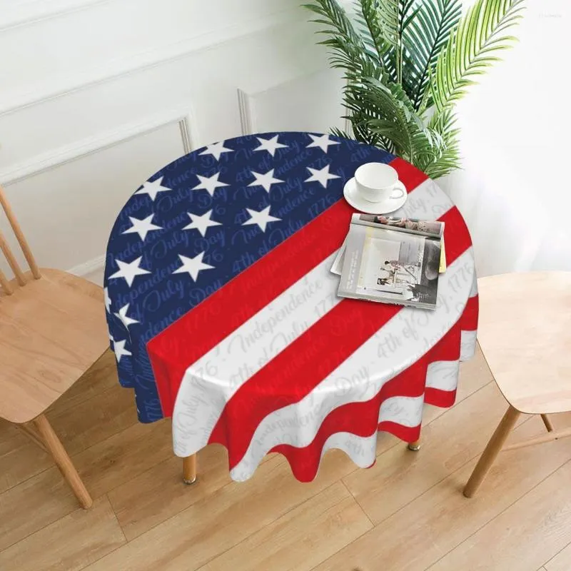 Tischdecke mit Sternenflagge, Pirnt-Tischdecke, USA, 4. Juli, Unabhängigkeitstag, individueller Bezug, Geburtstagsparty-Dekoration, Polyester