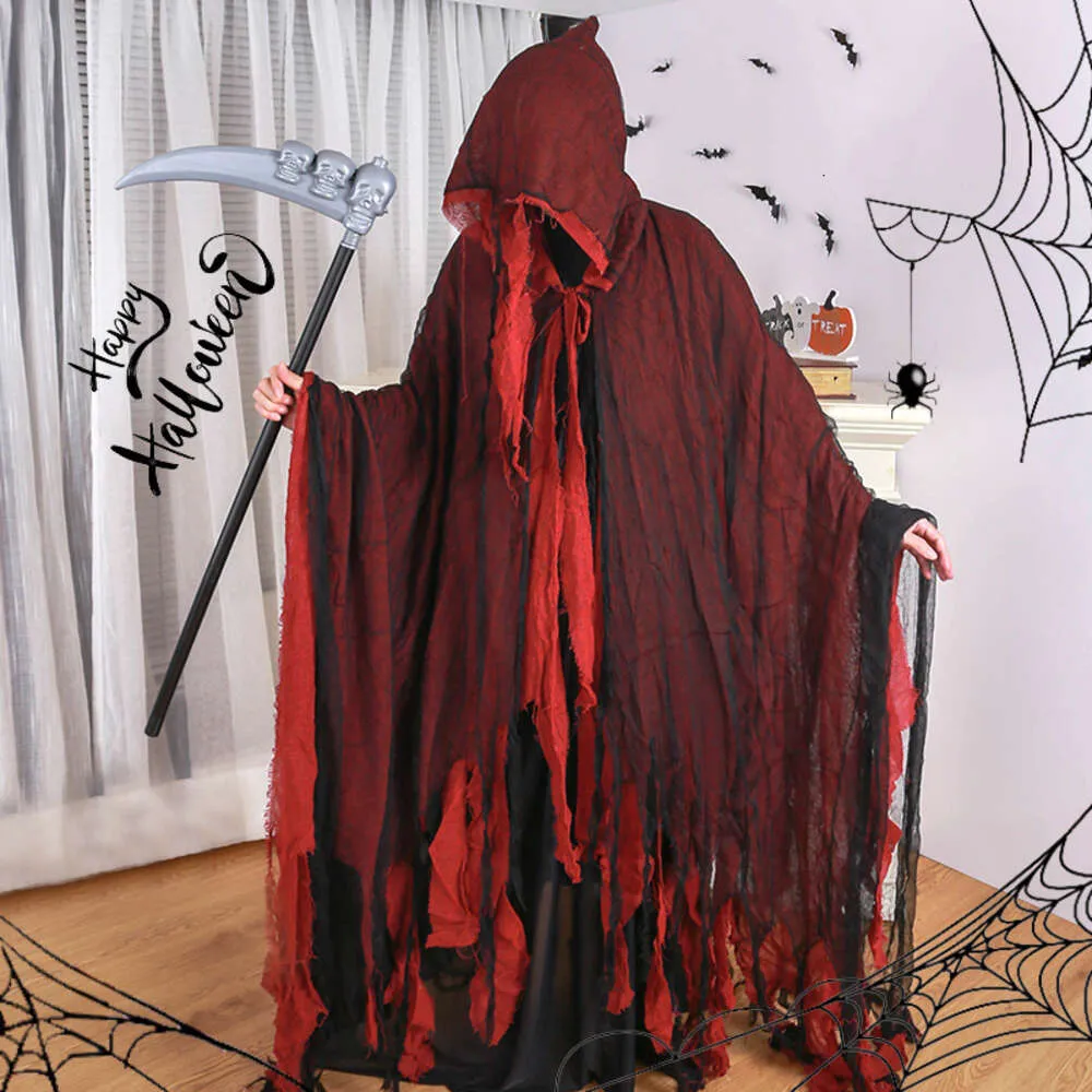 Costume d'Halloween pour adulte, cape de mort, Costume de magie, crâne de démon, fantôme effrayant, ensemble effrayant