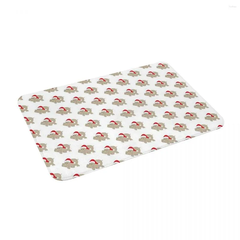 Tapijten Kerst Nijlpaard 24" X 16" Antislip Absorberende Traagschuim Badmat Voor Home Decor/Keuken/Entree/Binnen/Buiten/Woonkamer