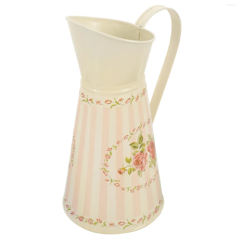 Vases de fleurs en métal, pot rustique, arrangement de seau, conteneur de décoration de ferme, support de Pot de fleurs rétro, autocollant