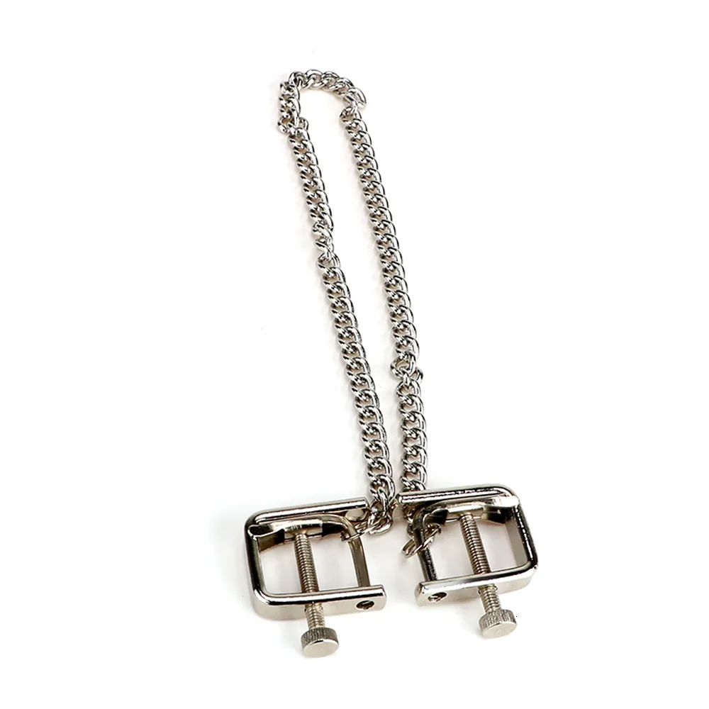 IKOKY Adult Toys Stainless Steel Nipple Clamps Games Sex for Couple Metal Chain Breast Clips Erotic Stimulator_voghion.com