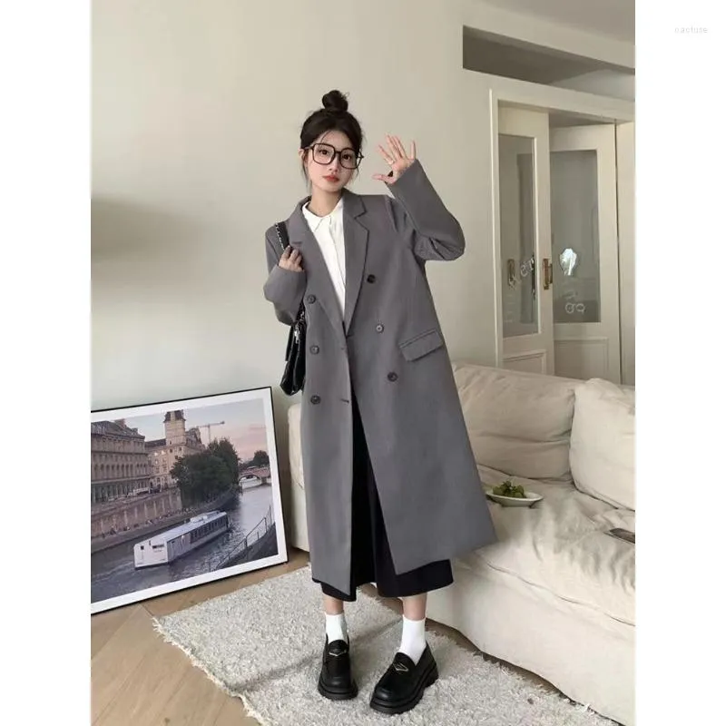 Women's Suits Blazer Trench Coats Women Long 2023 Casual Gabardina Jackets Coat Blazers Femme Double Breasted Windbreaker