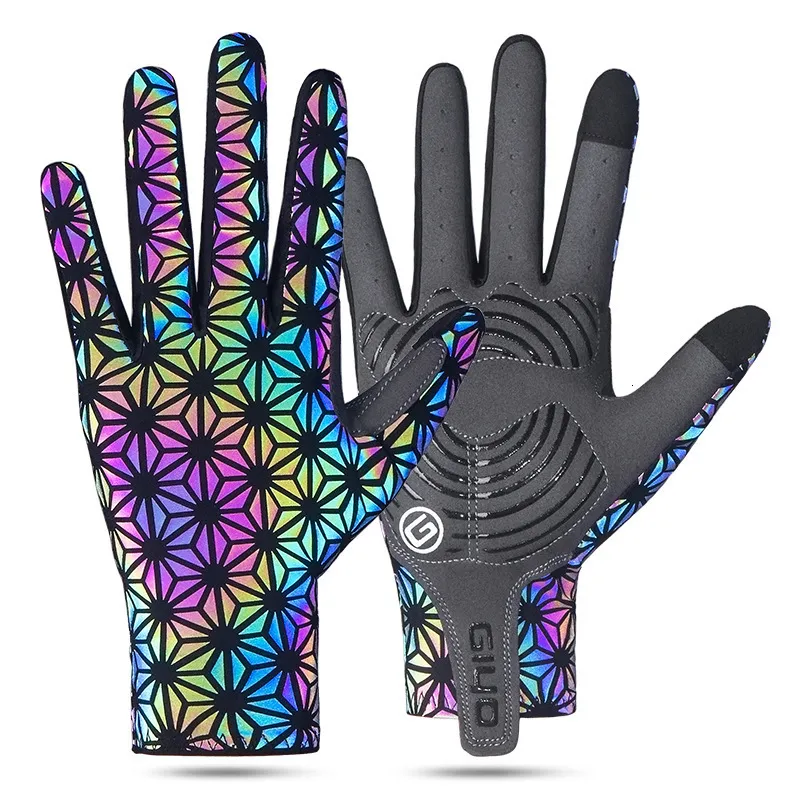 Gants de sport Giyo Light réfléchissant VTT cyclisme demi doigt complet gants lumineux vélo Sports de plein air gants de vélo de route 230925