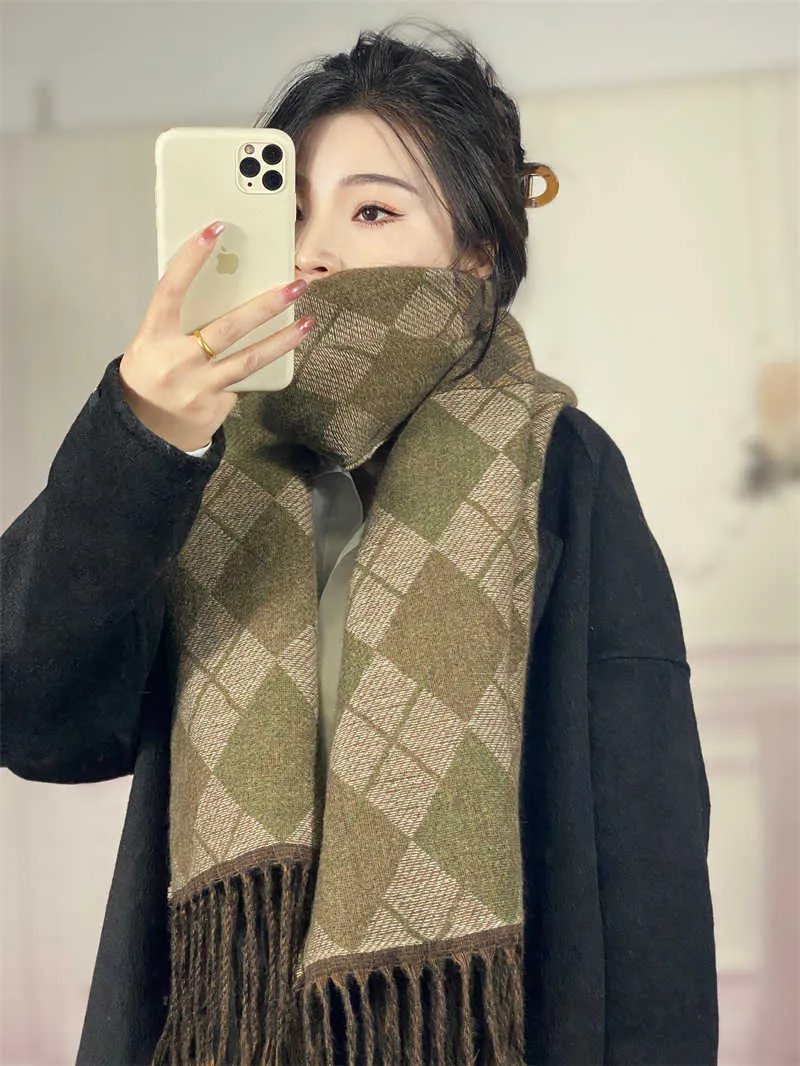 Ac New Barbed Warmth and Thickened Spliced Imitation Cashmere Travel Card in Out Photography Universal Scarf Men Women