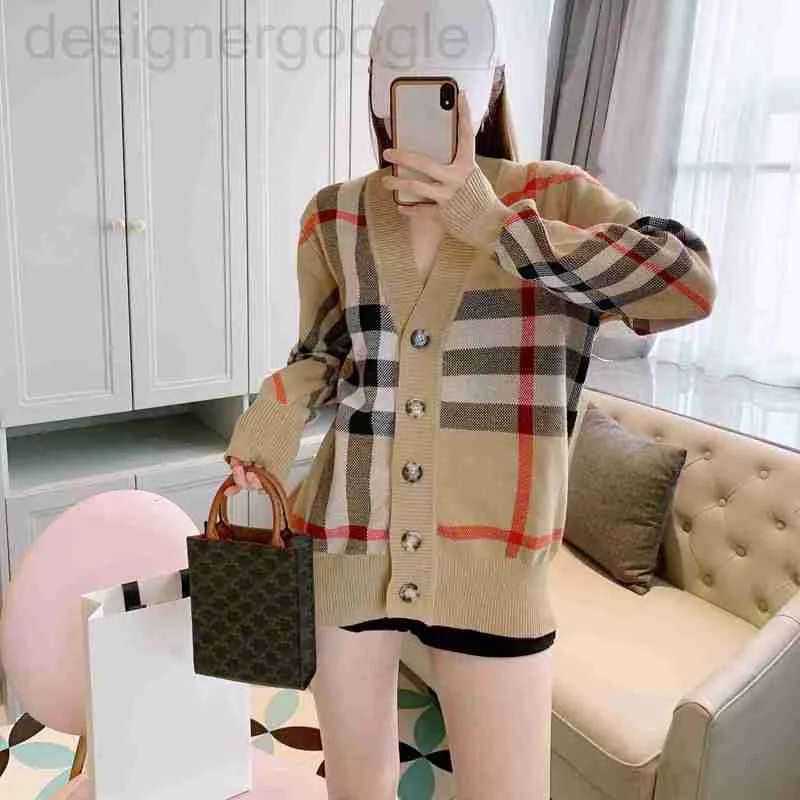 Pulls pour femmes Designer Hiver Automne Femmes Marque Designer Modèle Cardigan Pull Manteau Laine Mélangée Femme Tricots Dames Tricoté Top Col En V À Manches Longues ADXL