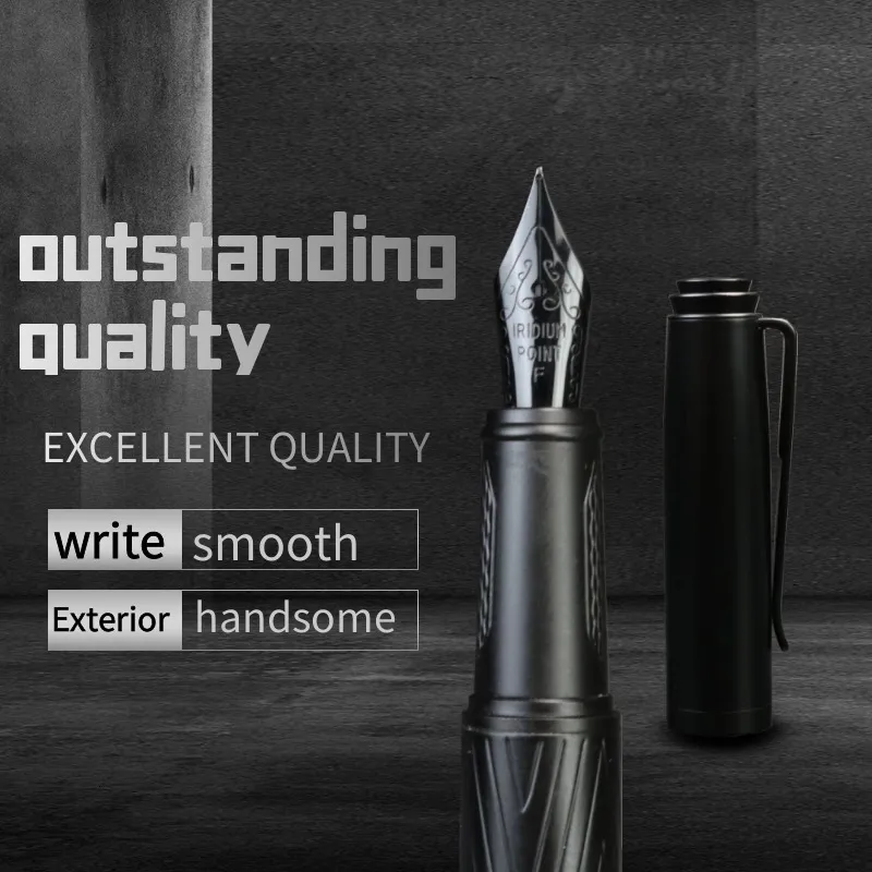 Fountain Pens Black Samurai Wysokiej jakości Pen Fountain Pen Black Forest Doskonałe zasoby biurowe do biurowy Pisanie gładkich piórek 230923