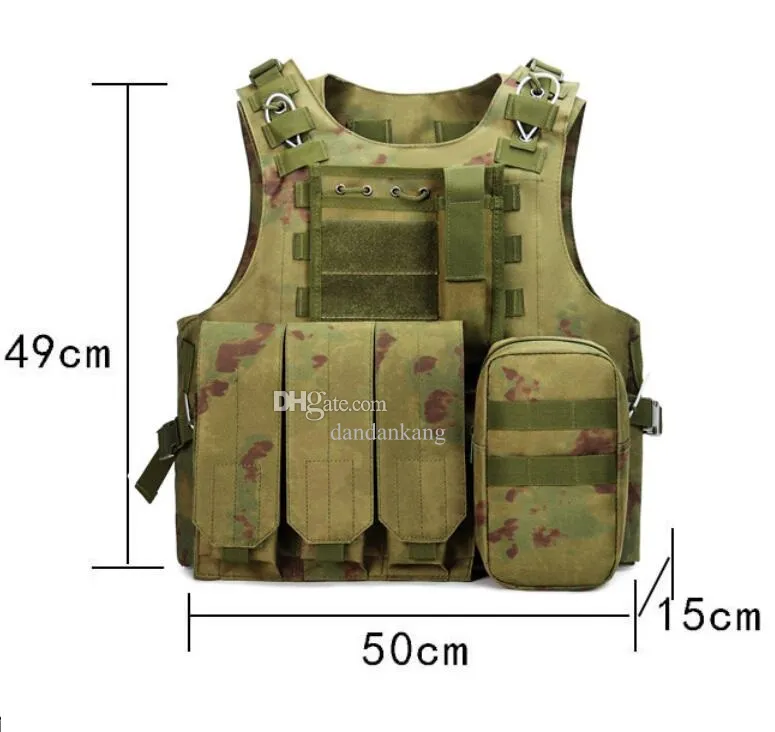 600D Camo Oxford Tactical Vest Mens Hunting Vests Outdoor WarGame Battle Airsoft Molle Waistcoat Combat Assault Plate Carrier Vests