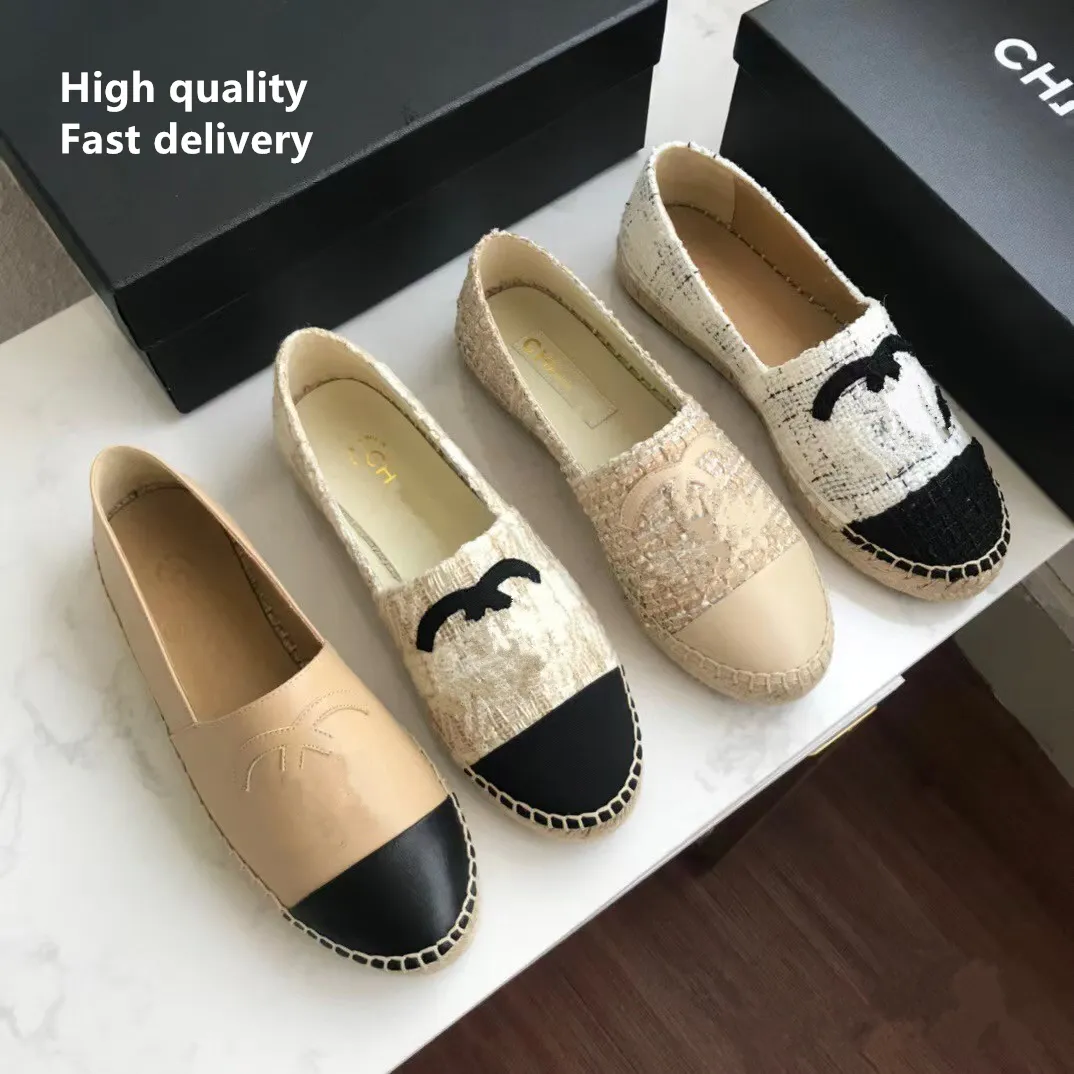 France Brand Delicate Fisherman Shoes Woman Quilted Espadrilles Shoes channel Stiching Rubber Flats Women Oxfords Leather Sneakers Femme Luxury designer Loafers