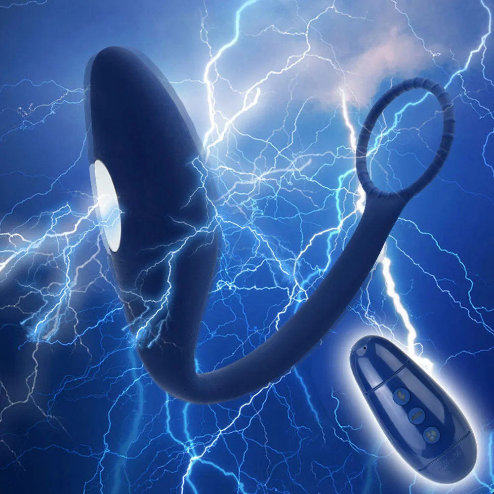 Vibrators Wireless Remote Control Electric Shock Prostate Massager Gay Sex Toys Anal Plug Butt Vibrator With Ring Toy For Men 230925