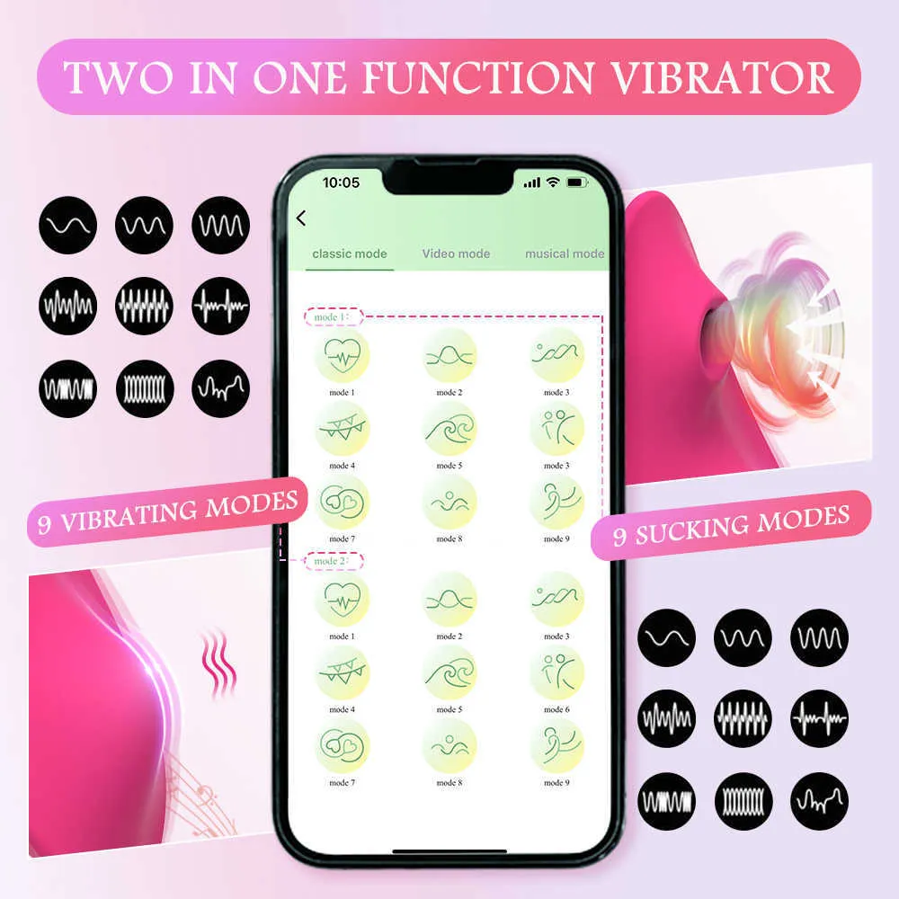 NXY Vibrators Wearable Clit Sucker Vibrator Clitoris Tepel Zuigen Tong Vibrerende Orale Likken Masturbator Vagina Speeltjes voor Volwassenen Vrouwen 230809