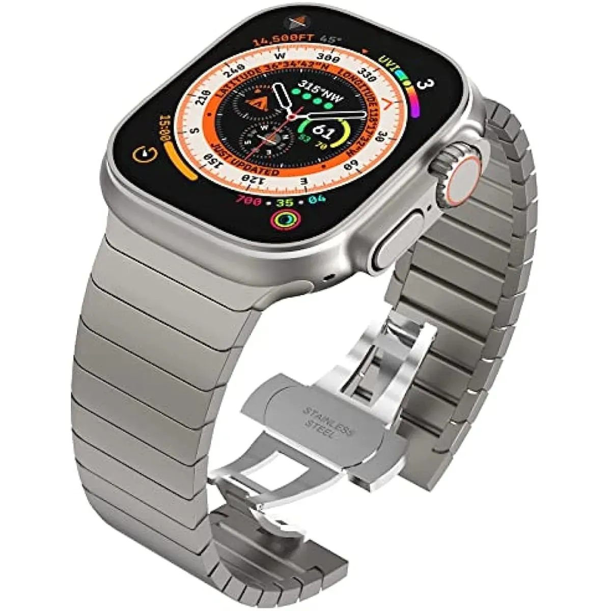 Länkarmband Correa för Apple Watch Ultra 2 Band 49mm 9 8 7 6 5 4 SE Butterfly Metal Strap Iwatch 45mm 41mm 44mm 40mm rostfritt stålband 42mm