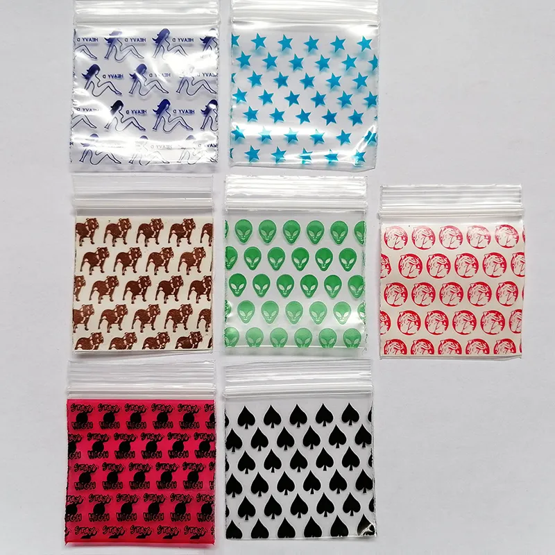 5 x 6 cm torbalar baskı mini ploy torbalar ot saklama çantası için tütün kendi kendine conta plastik poli zip kilit çantaları ziplock