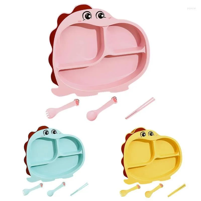 Plattor Universal Toddler Cartoon Shape Snack Portable Kids Divided Childrening Dishes Plate Table Seary