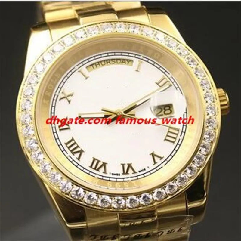 Multi-Style-Link-Männer Armbandwatch 118348 118388 Diamantlünette 40 mm 18K Goldstahl Armband Automatische Männer Uhr 295Q
