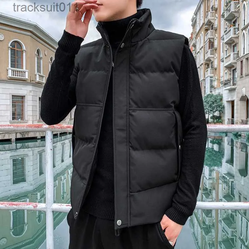 Herrenwesten Winter Herren Schwarze Weste Warmer Stehkragen Reißverschlussweste Plus Größe 3XL 4XL 5XL Jungen Casual Sportswear Paar Ärmellose Jacke L230925