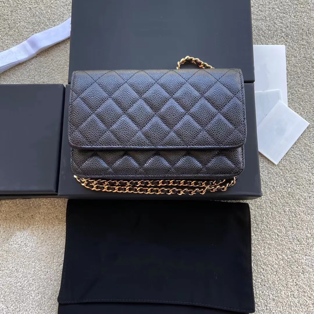 COURONNE 正規品/送料/関税込み Facade mesh miniature wallet DHgate.com:Mini Caviar Leather Chain Wallet Purse with