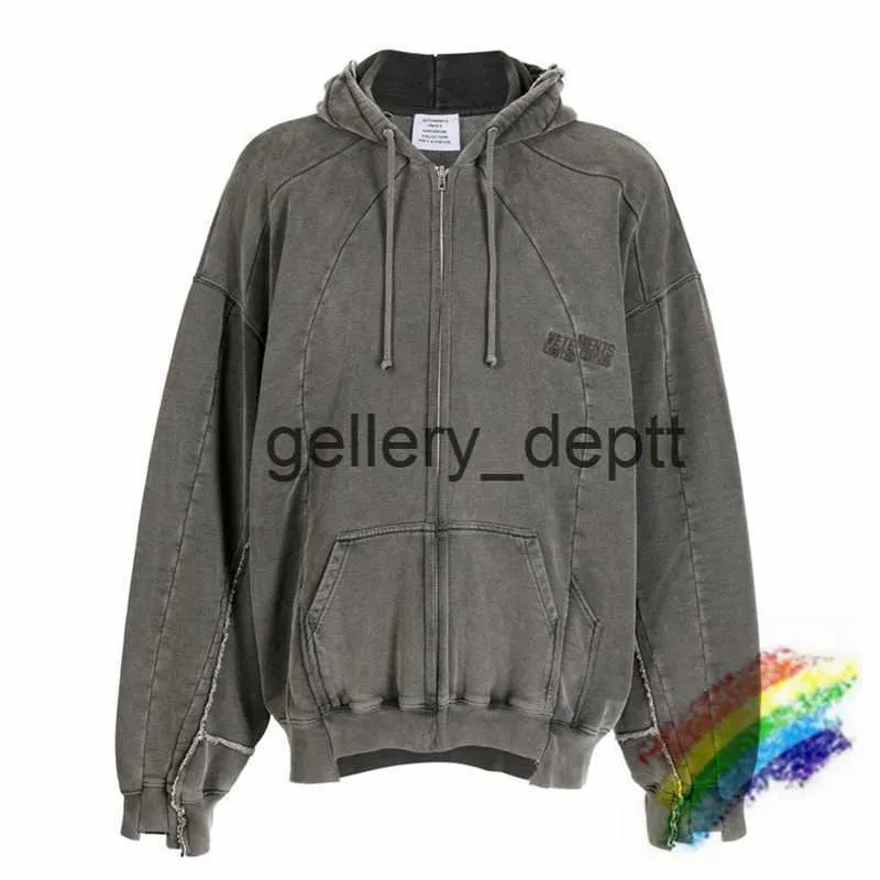 Men's Hoodies Sweatshirts Patchwork Vetements Heavy Washed Hoodie Men Women 1 1 Top Quality Cardigan Zipper Hooded Oversize VTM Pullover J230922