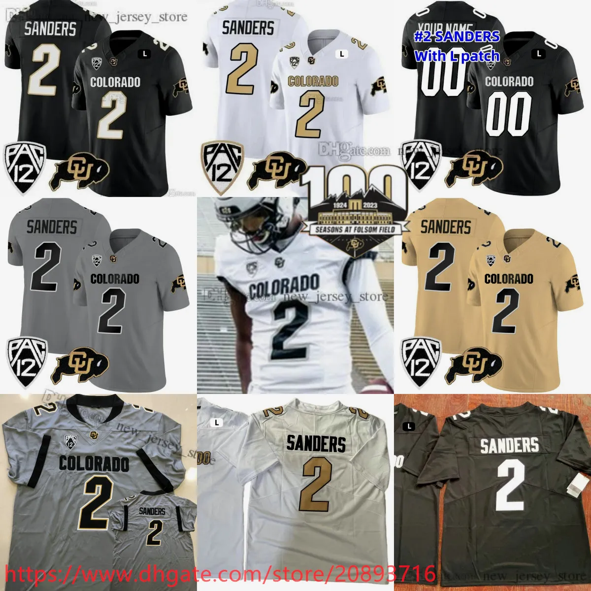 Custom S 6XL NCAA 2023 New Legend Football Colorado Buffaloes 2 Shedeur