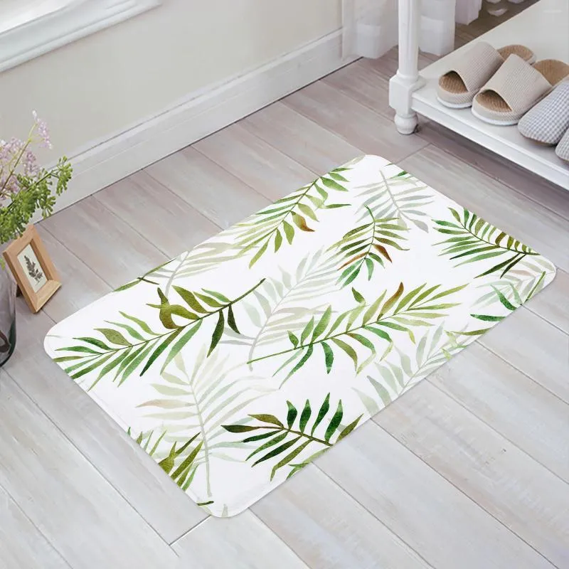 Tapis plante feuille verte cuisine tapis de sol salon décor tapis maison couloir entrée paillasson balcon porte tapis antidérapant