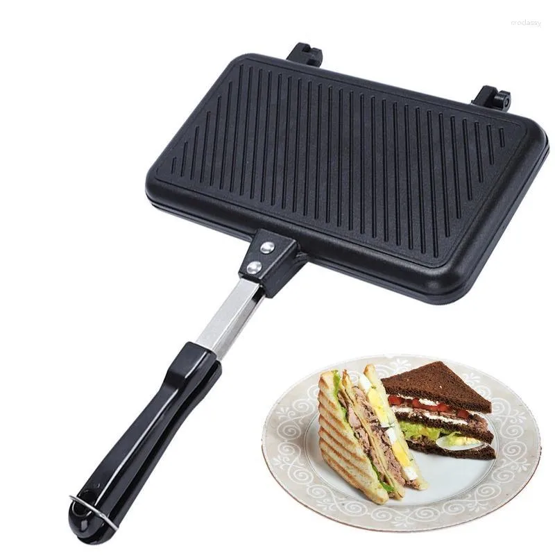 Pans Double Sided Sandwich Pan Non-stick Pancake Frying Pot Bread Toast Mold For Breakfast Energy Saving Maker