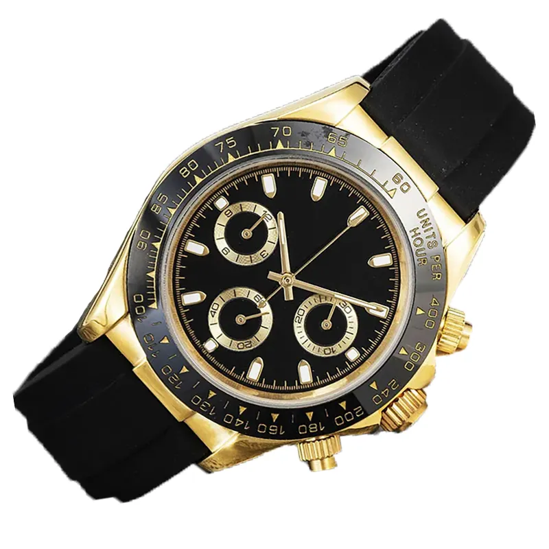 Designer Watches Herren Luxury Gold Watch Dayton Automatisk mekanisk designer Montre Luxury 40mm Folding Spänne Rostfritt stål Rem Vattentät kronograf