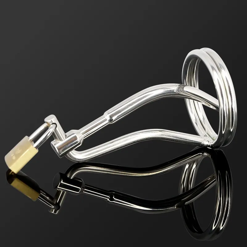 New Bird Cage Stainless Steel Chastity Lock Metal Adult Toy Supplies Men's Line Hollow Chastity Device sex toys Penis Lock Chastity lock