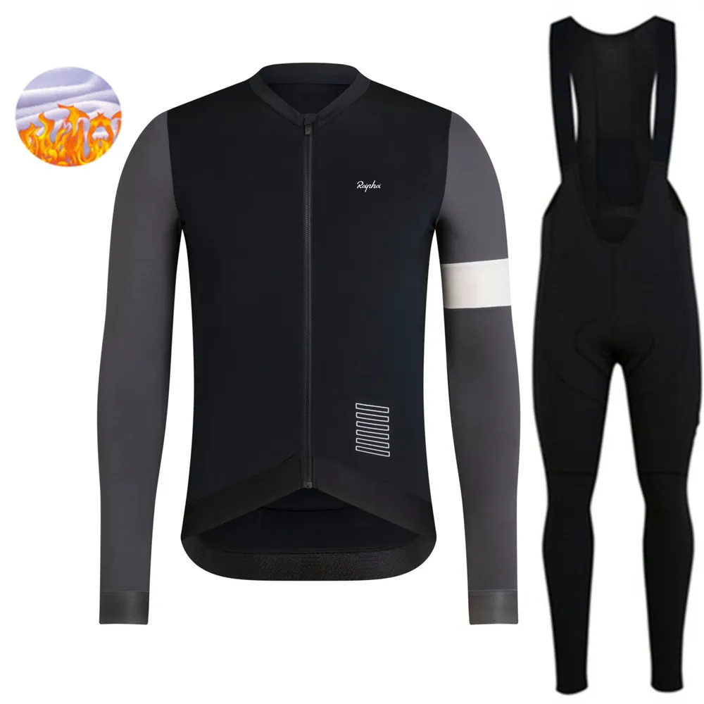 Cycling Pants 2023 POIPHOI Road Bike Winter Clothing Man Long Sleeve Jersey Set Thermal Fleece