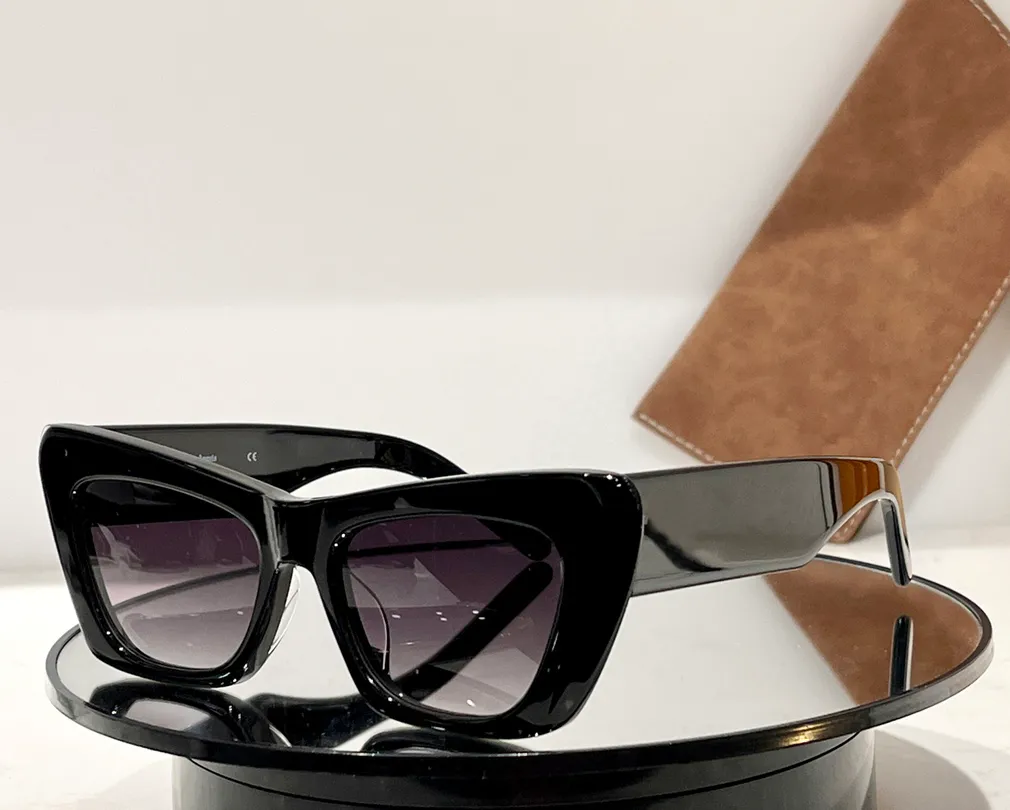 Óculos de sol olho de gato brilhante preto/preto fumaça feminino designer óculos de sol tons uv400 óculos unissex com caixa