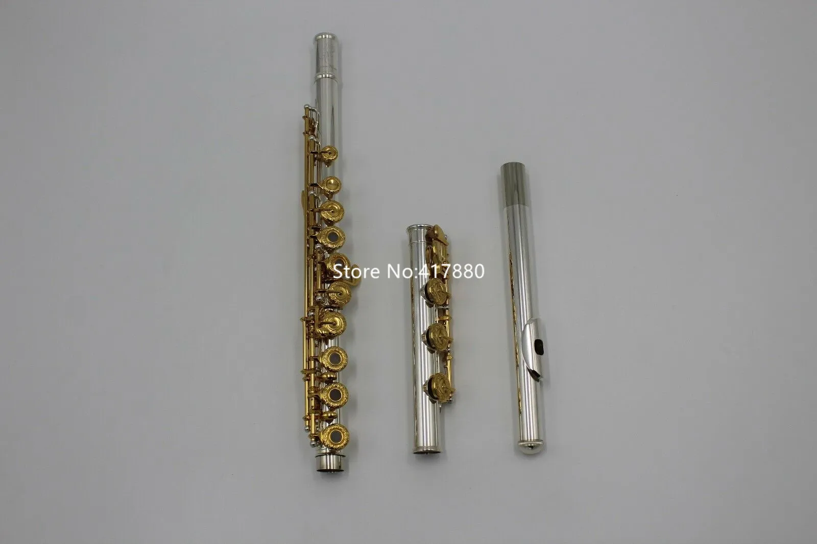 Ny offset 17 Open Hole B Foot Silver Plated C Key Flute Gold Plaed Keys Musikinstrument med Case Free Frakt