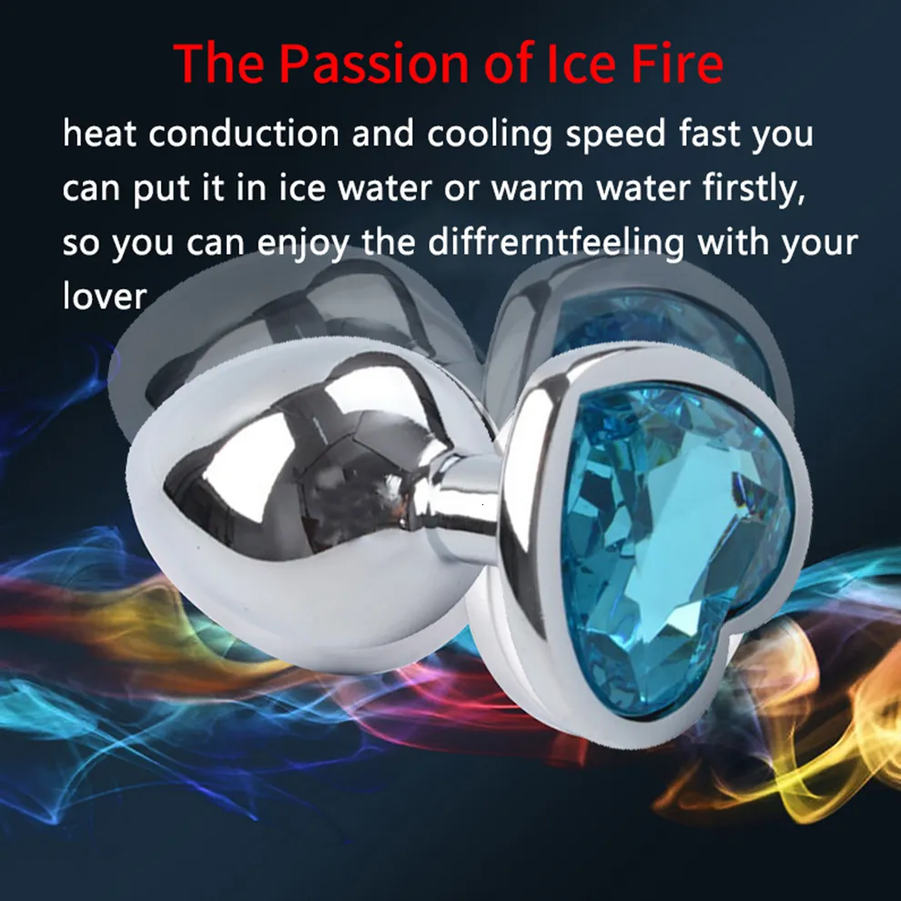 3 pezzi set giocattoli anali spina cuore cristallo in acciaio inossidabile giocattolo liscio per le donne stimolatore di testa di 3 dimensioni massa della prostata_voghion.com