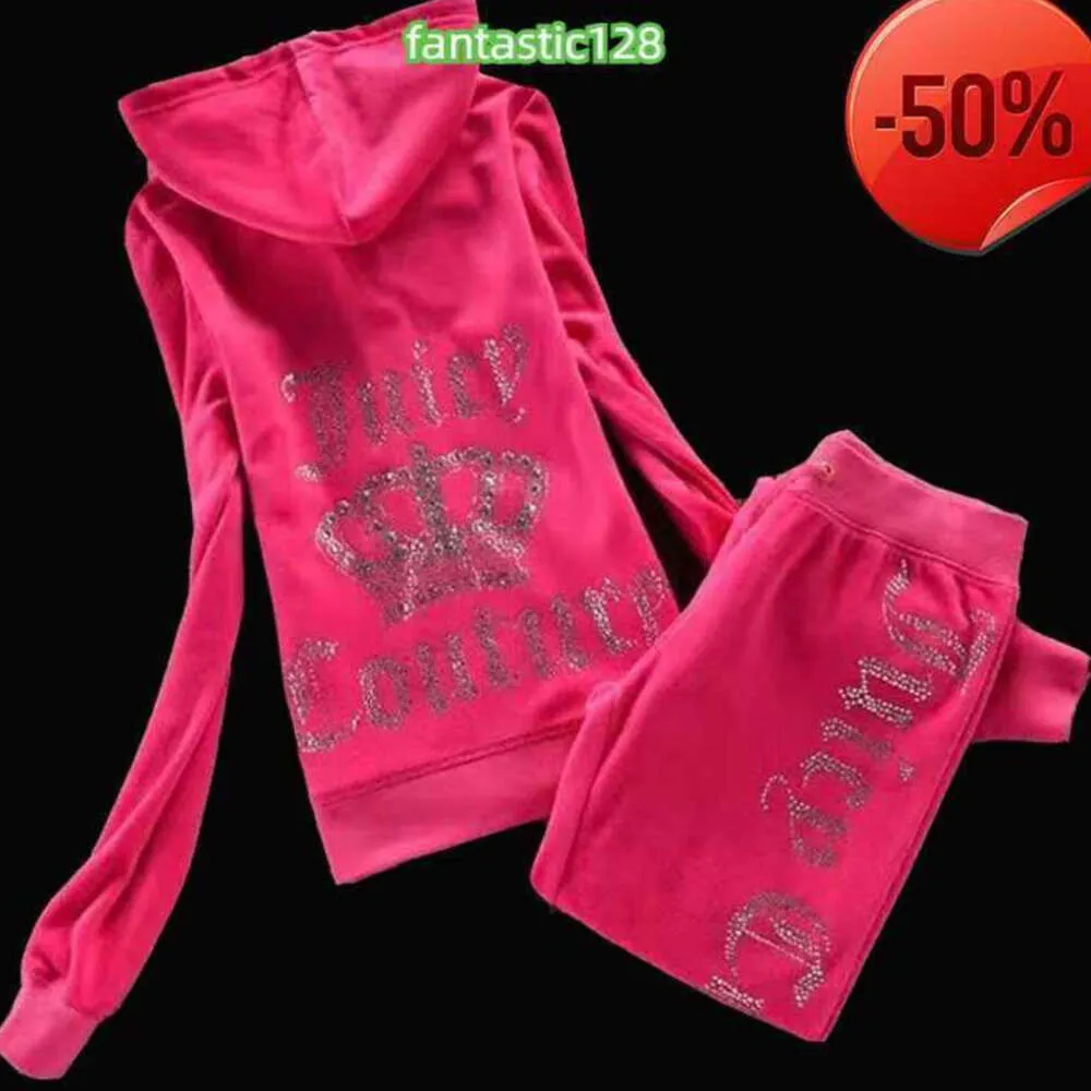 Juicy Trainingspak Dames Velvet's Merk Velours Naaipak Track Hoodies en Broeksets Apple Met03