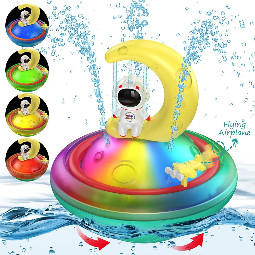Bath Toys Baby Bath Toys Spray Water Rotation Light Up Automatisk induktion Sprinklerdusch med LED Bathtub Pool Toys Gift For Toddlers 230923