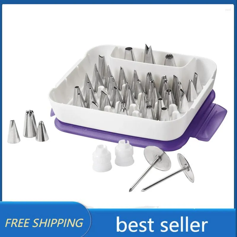 Baking Tools Wilton Master Cake Decorating Piping Tips Set 55-Piece And Cupcake