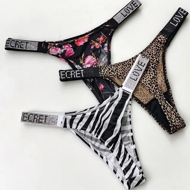 Love Letter Rhinestone Designer Panties For Women Low Waist Zebra Briefs  With Sexy Panties With Words Design Lingere Panty Underware Lingerie Thongs  From Mayingclothes88, $13.4