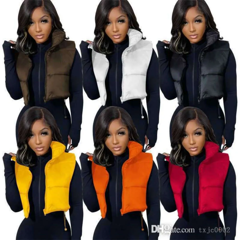 2023 New Designer Women Padded Vest Coats Cotton Jacket Sleeveless Solid Color Windbreak Thermal Outdoor Puffer Jackets Warm Coat