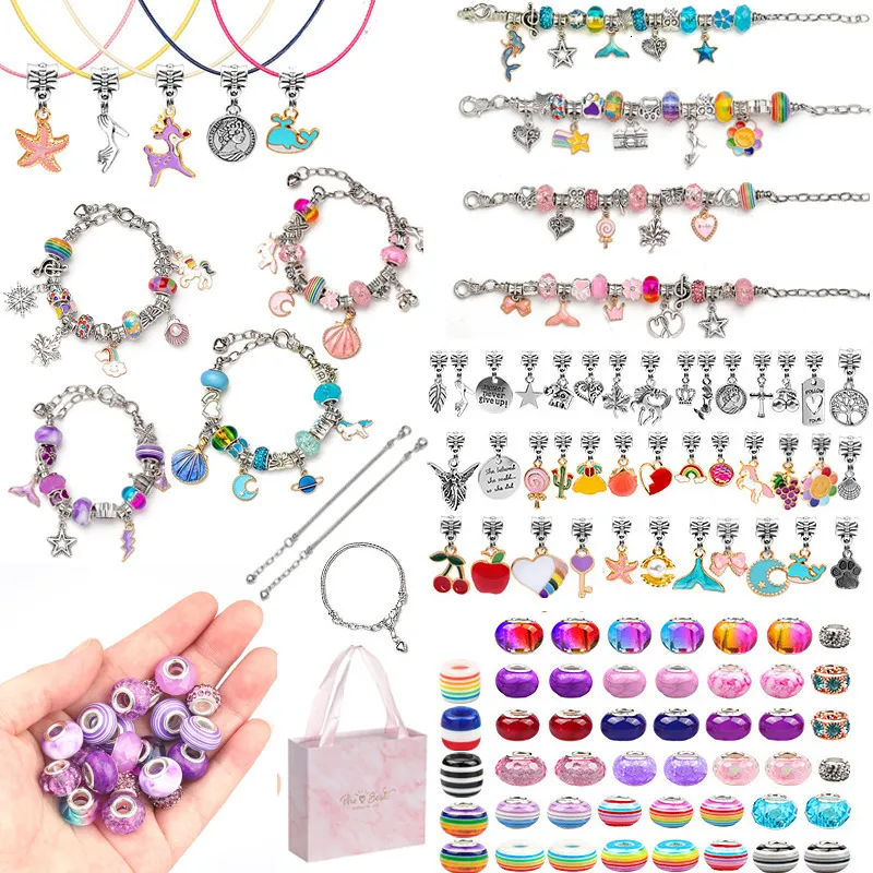 Kit Bijoux de Bracelets a Breloques Bracelet Enfant, Bijoux Enfants Fille  Cadeau 6 7 8 9 10 11 12 Ans Kit Fabrication Bracelet avec