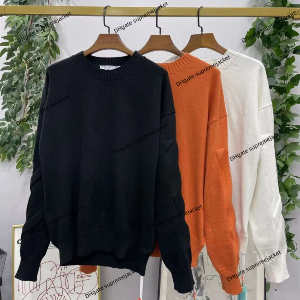 Yüksek versiyonlu kazak markası beyaz sweatshirt sünger dolu ok tipi erkek ve kadın mürettebat süveteri pamuk iplik kalınlaştırılmış örgü gömlek